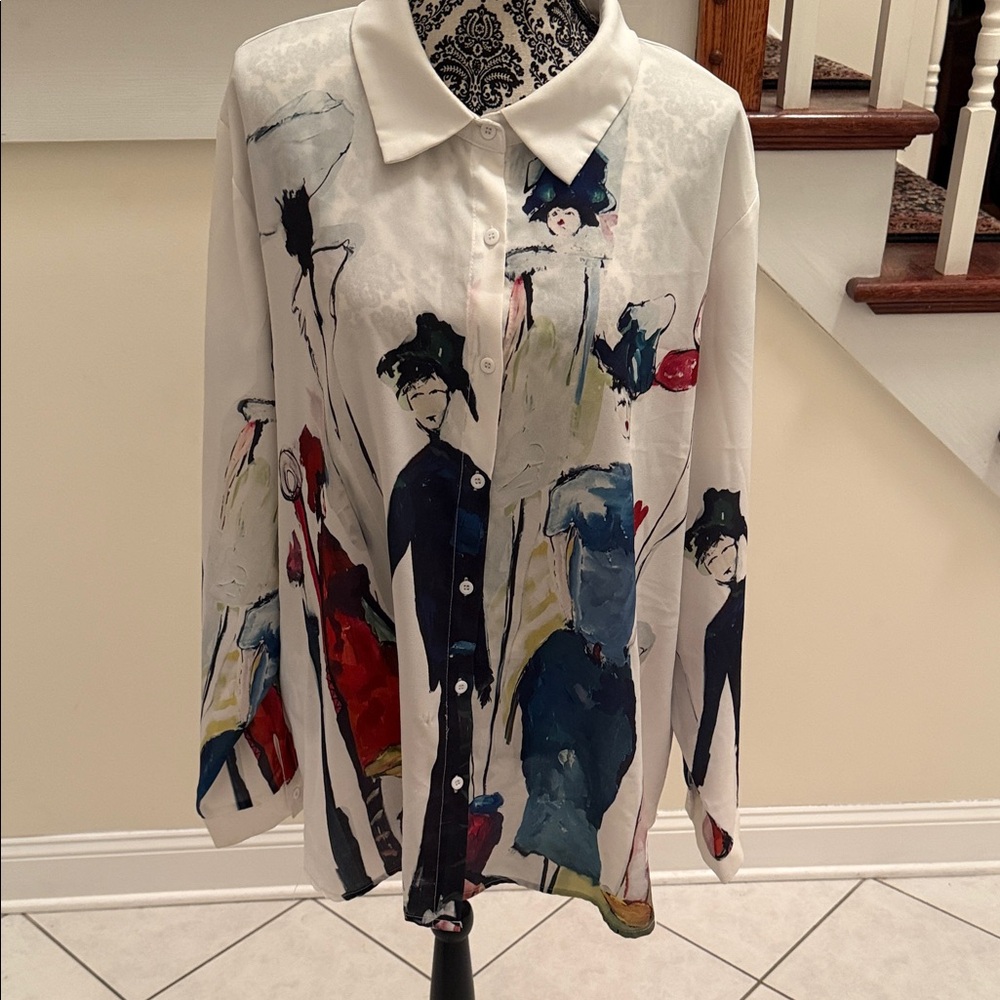 Artistic Print Womens Shirt